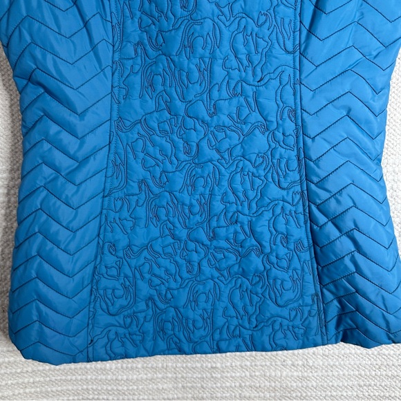 KERRITS blue quilted zip front equestrian winter vest S - Picture 6 of 8